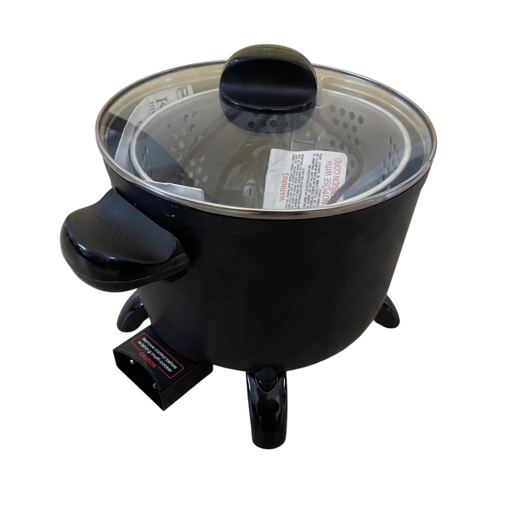 Presto Kitchen Kettle Multi-Cooker Steamer Black 06000 Nonstick Electric Pot
